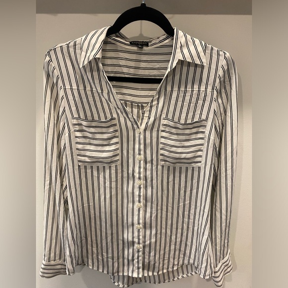 Express Striped Button-down blouse - Picture 1 of 6